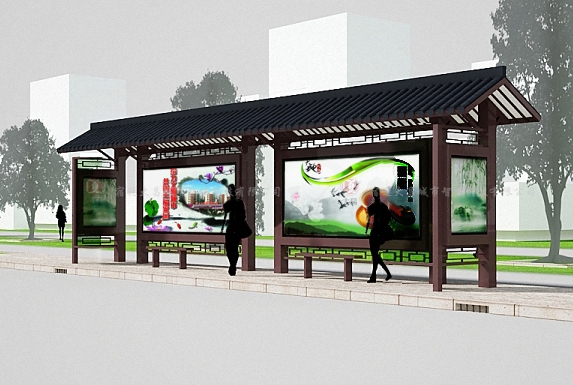 河南周口仿古公交站亭第一批發貨